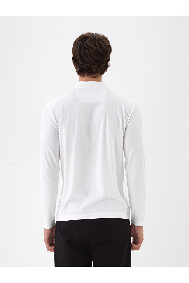 Erkek Beyaz Modal Pamuk Basic Tişört - 3