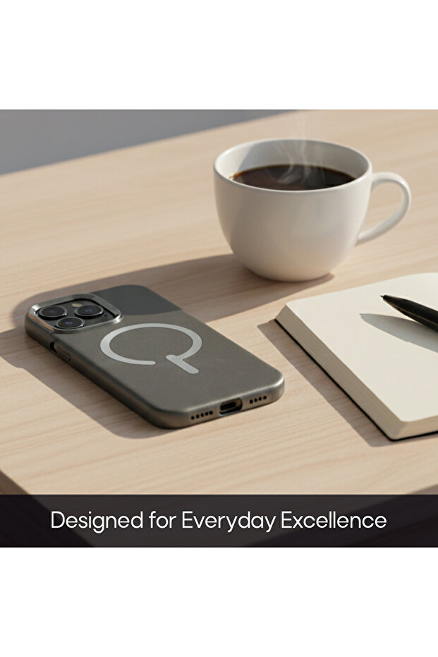 جراب جلدي فاخر للآيفون (رمادي تيتانيوم، آيفون 15 برو) - 3