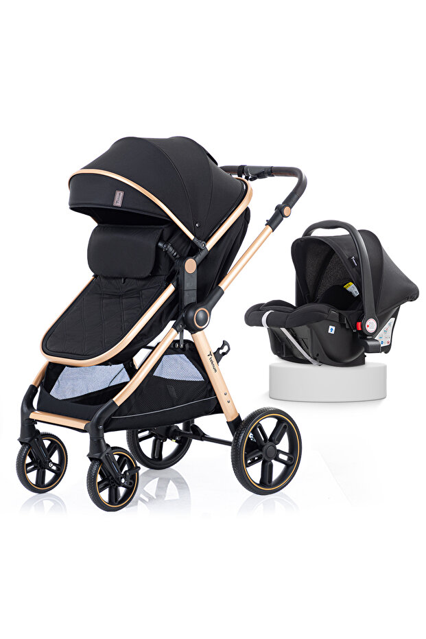Travel System with 3in1 Prime Stroller, Adaptor and Infant Car Seat - Black