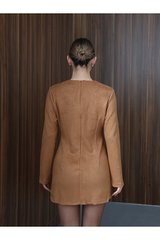 MİNİ SUNİ SÜET ELBİSE - 4