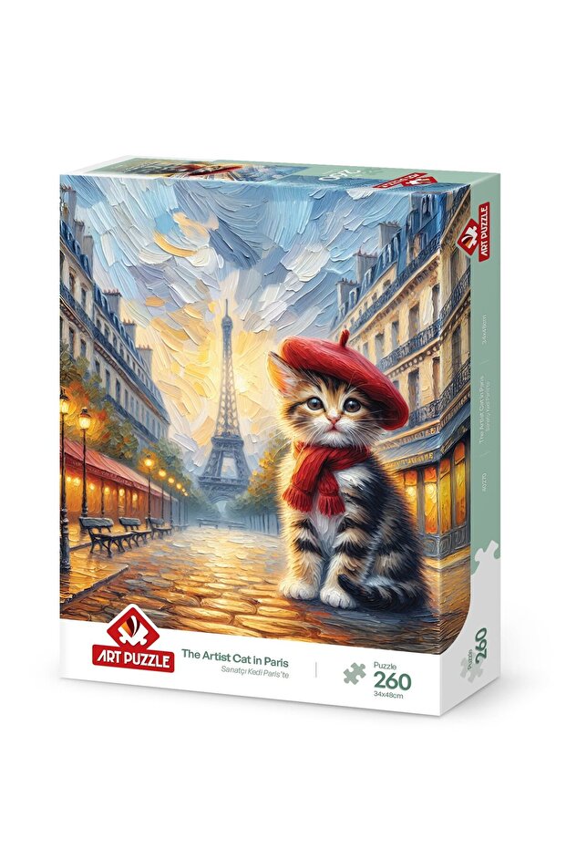 Artist Cat in Paris 260 Piece Puzzle