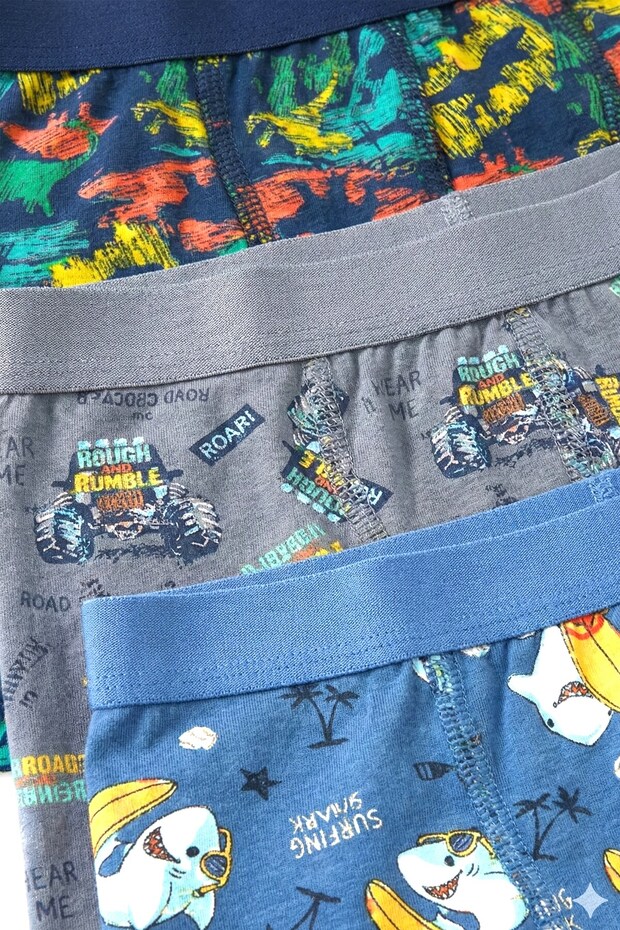 بوكسر للأولاد 3 قطع مطبوعة (96% قطن - 4% إيلاستين) - 3