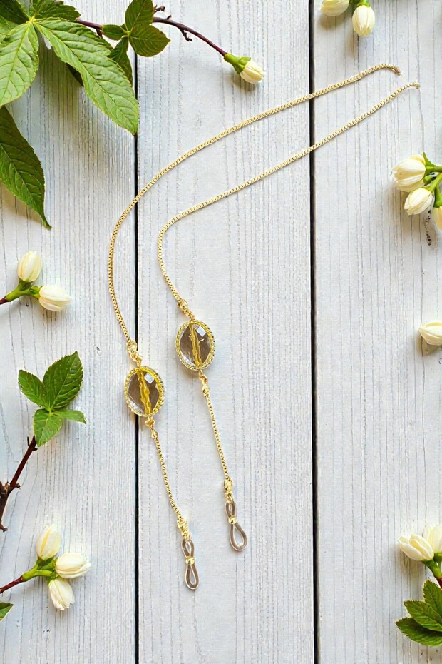 Glasses Chain Special Design Stone Gold