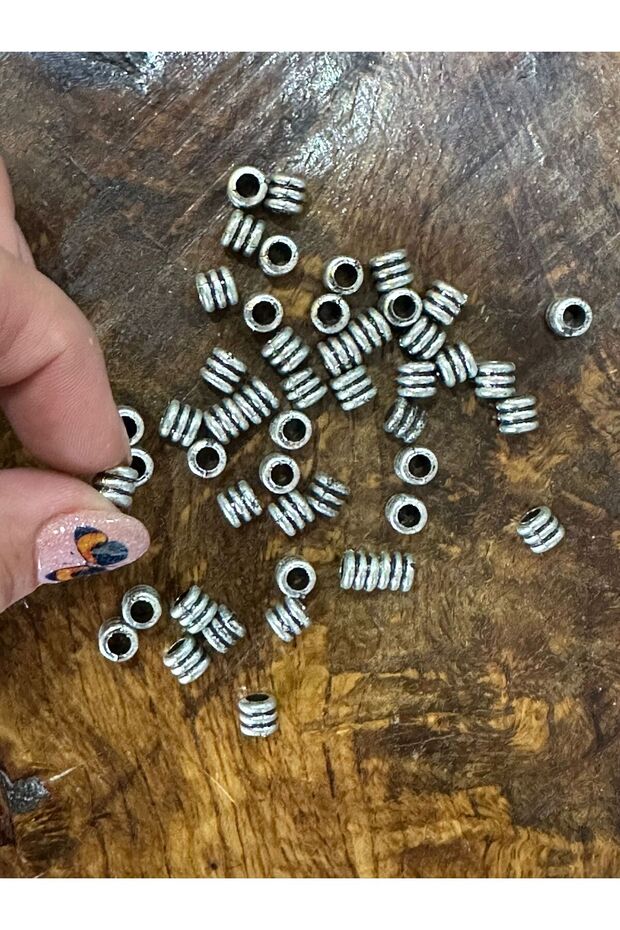 50 Pieces Steel Look Plastic Jewelry Beads 05 mm