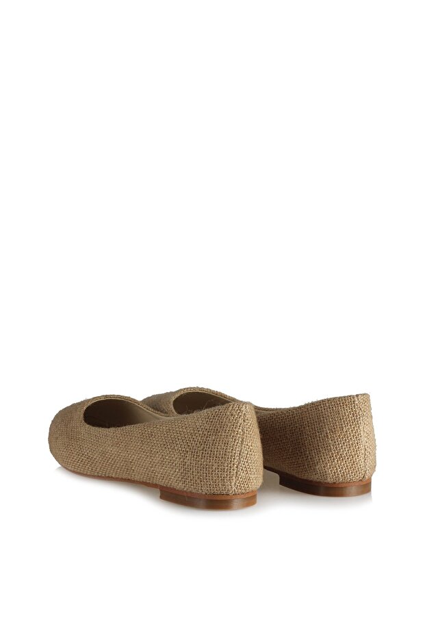 Ballerina Shoes Straw Patterned Pointed Model - 2