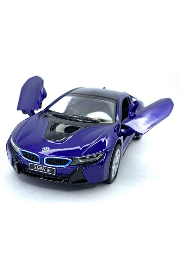 بي ام دبليو I8 - سحب قطرة 5 بوصة. سيارة موديل مرخصة، لعبة سيارة 1:36 باللون الأزرق الداكن