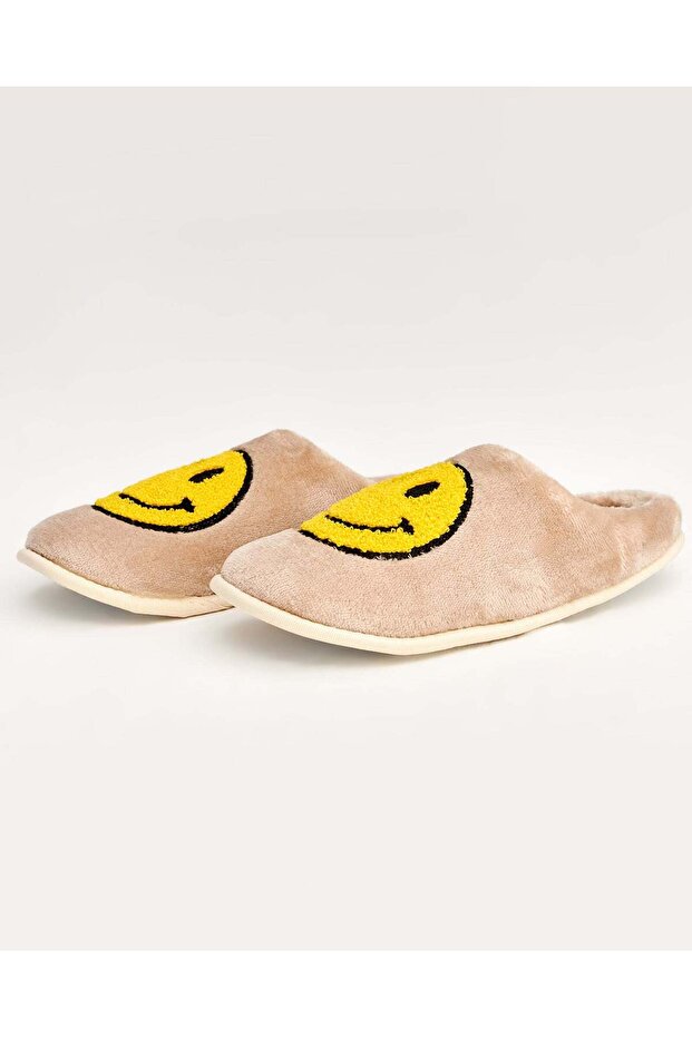 Women's Smiling Face Emoji House Slippers - Yubi̇