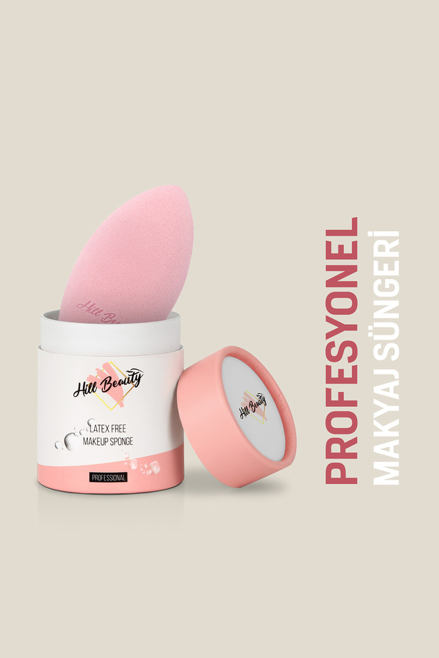 Hill Beauty Turkey Profesyonel Makyaj Süngeri Non-Latex 3 Cut Pembe