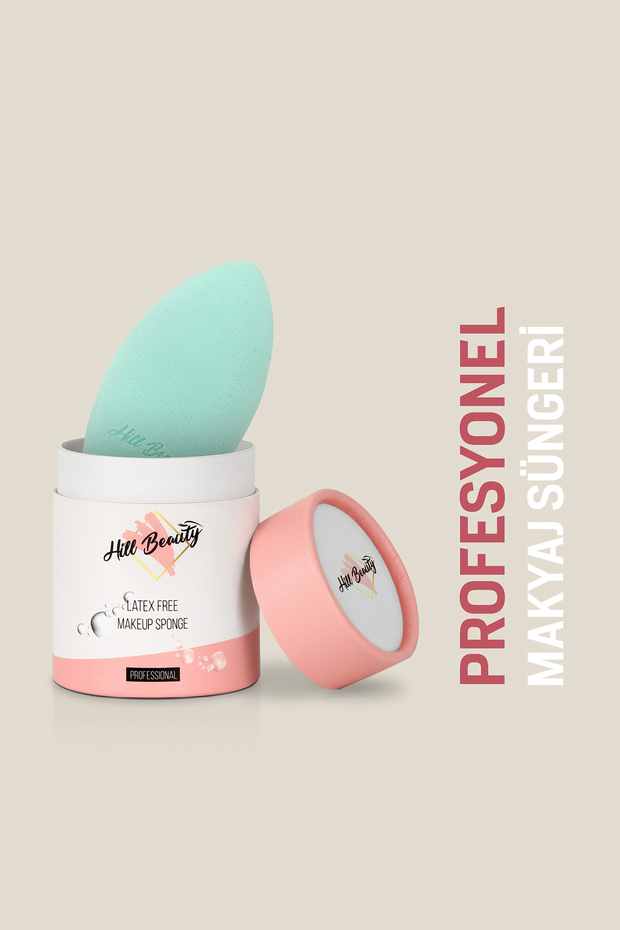 Hill Beauty Turkey Profesyonel Makyaj Süngeri Non-Latex 3 Cut Mint