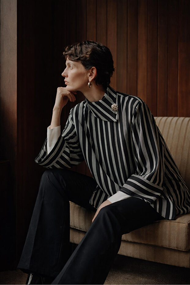 Glitter Striped Shirt - 1