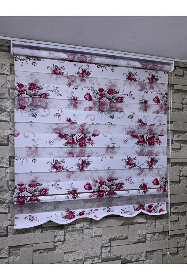 Çiçek Baskılı Zebra Perde Alüminyum Kasa(etekli) enxboy - 6