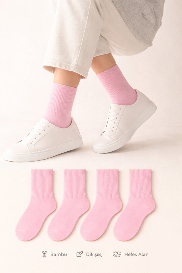 Women's 4-Piece Bamboo Long Socks Stitch-Free Socks