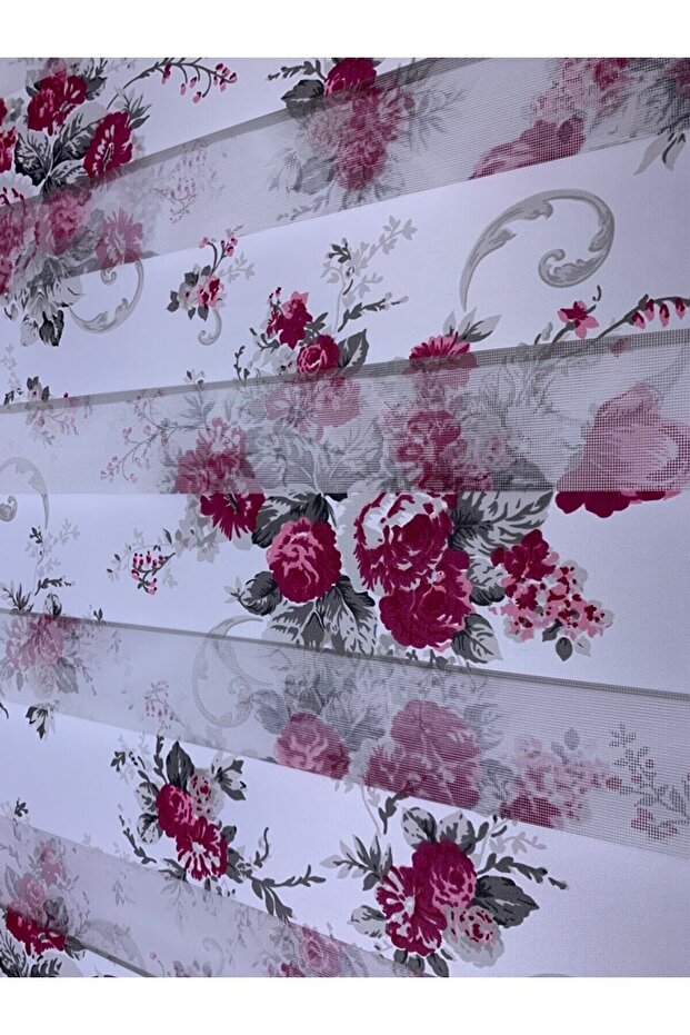 Çiçek Baskılı Zebra Perde Alüminyum Kasa(etekli) enxboy - 2