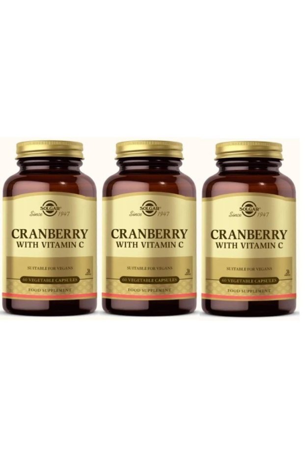 Cranberry Extract with Vitamin C 60 Capsules 3 Pieces