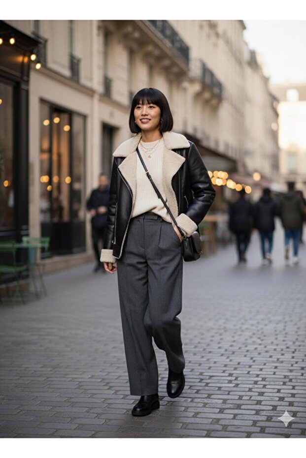 deri peluş mont - 7