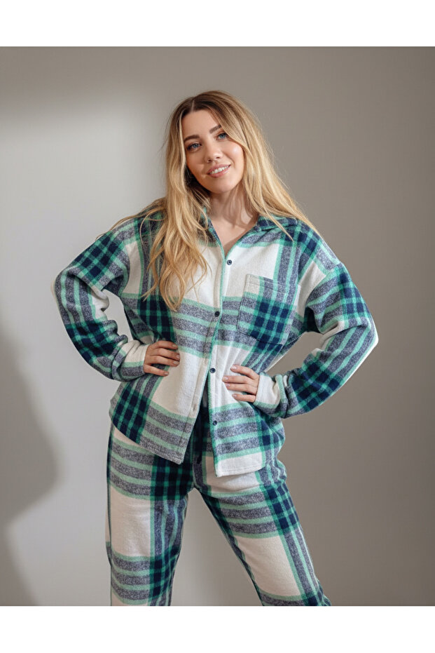 Lumberjack Shirt Plaid Lower Upper Set (With Hair Clip Gift)