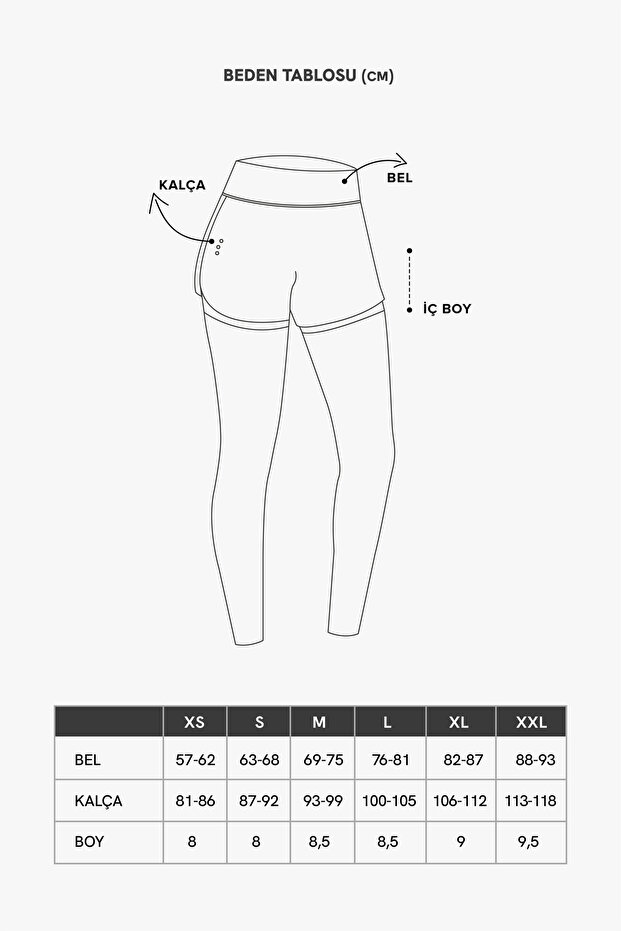 Spodenki sportowe damskie granatowe 2-warstwowe - Rajstopy ze spodenkami 2w1 - 8