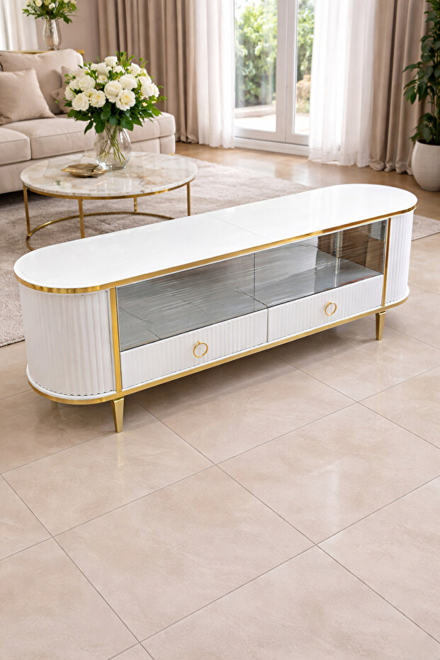 Çekmeceli şömineli Tv ünitesi - 2