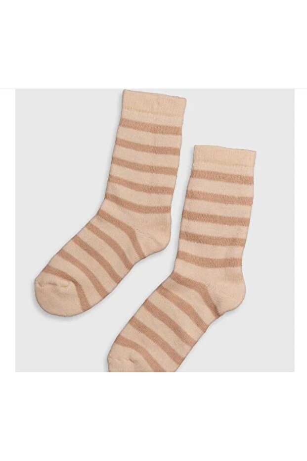 Çizgili Kalın Fitilli Çorap - 4