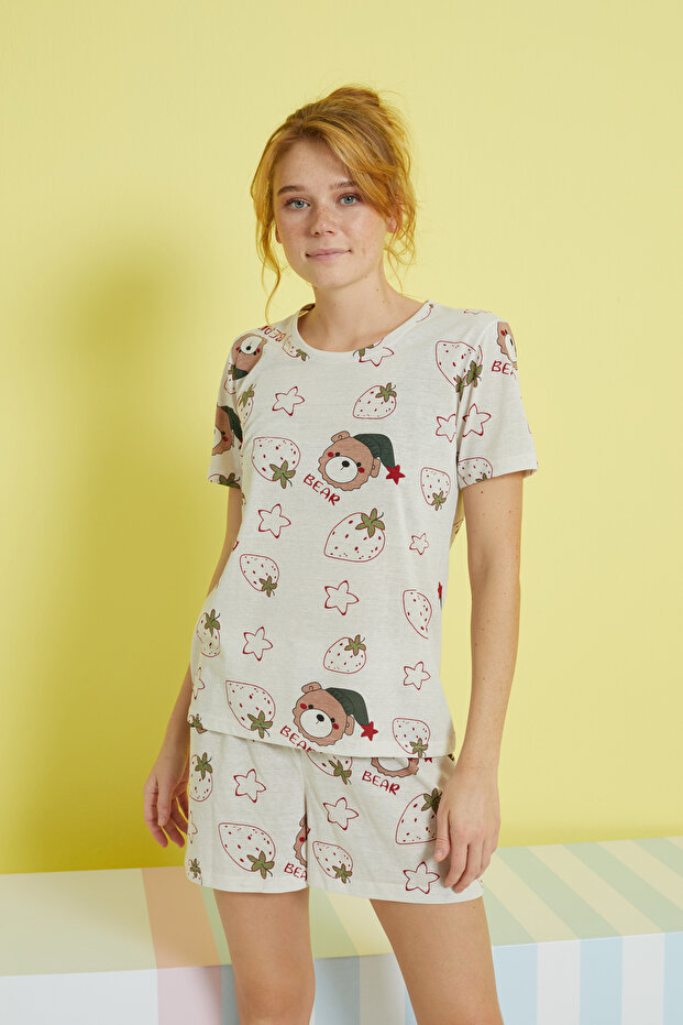 çok renkli Örme Şort Takım - 2