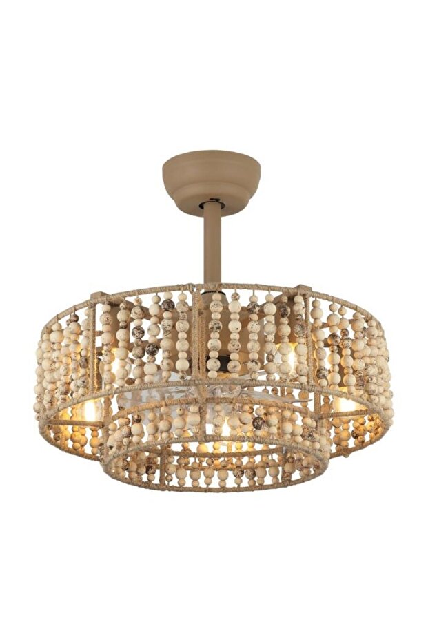 VANTONE 03 KREM 5'Lİ PLAFONYER PERVANELİ AVİZE - 1