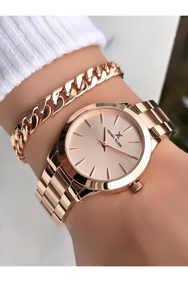 Marka Taşlı Çelik Kordon Bayan Saat Bileklik - 3