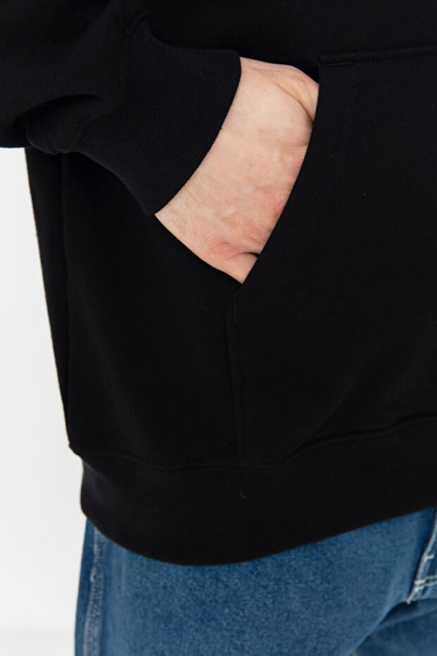 Erkek Full Patch Pullover Sweatshirt - Siyah - 2