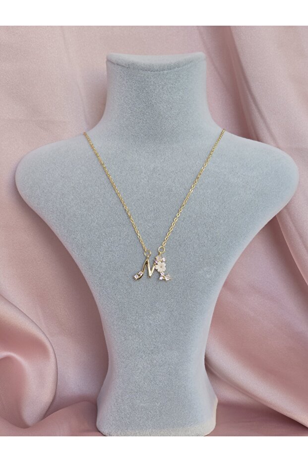 Çelik harf kolye (M) harfi - 8