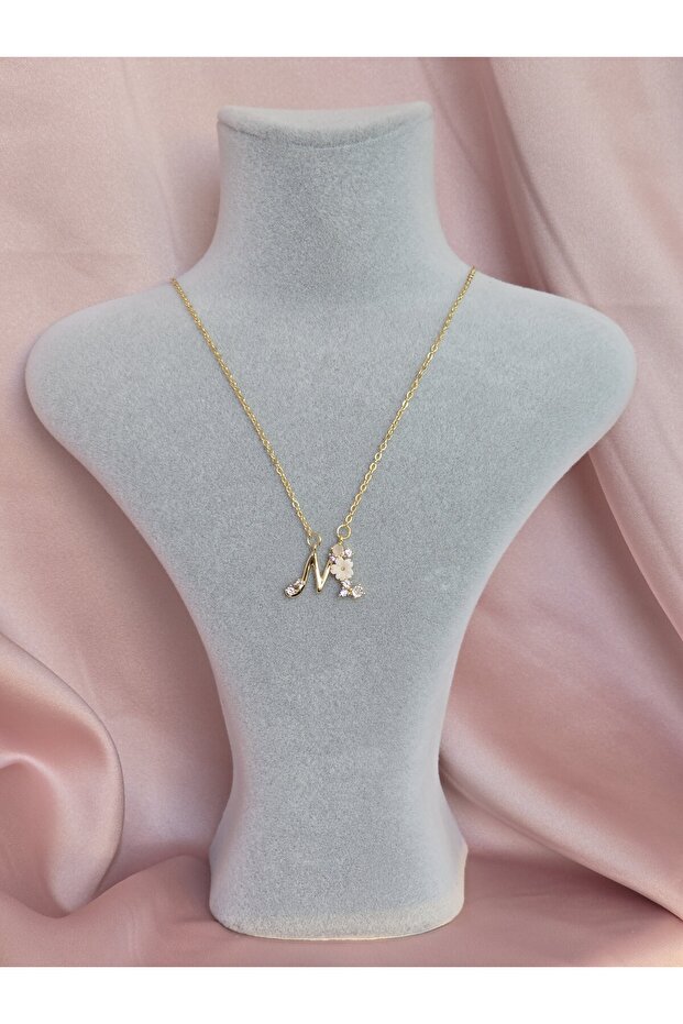 Çelik harf kolye (M) harfi - 7