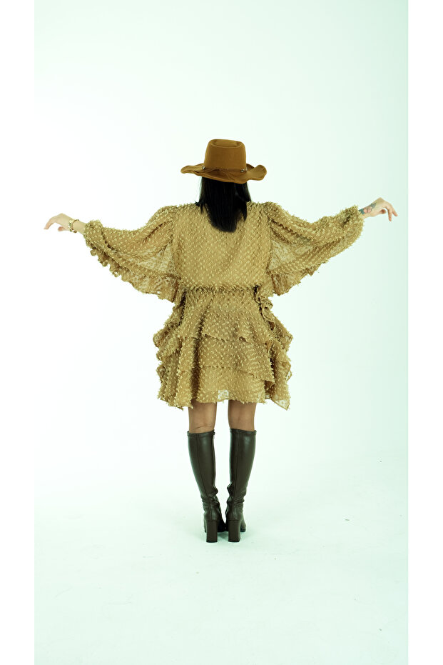 NOPELİ ELBİSE BEJ RENGİ - 4