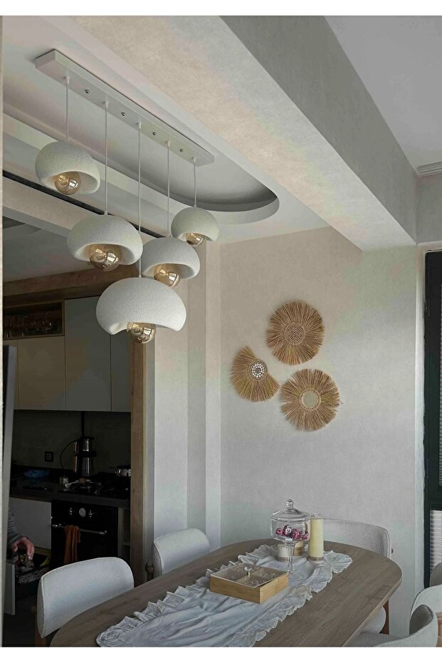 5 Li Sarkıt Avize Rustik 20-30-40 E27 Modern Avize Bohem Beton Görünüm (RUSTİK AMPUL.!) - 1