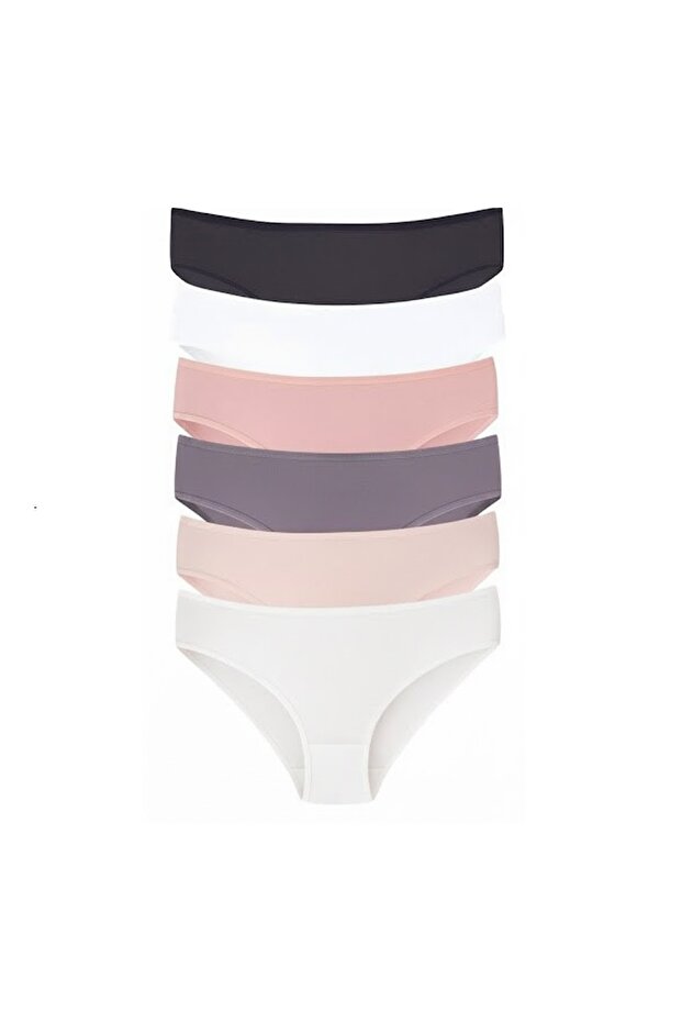 Women's 6-Pack 100% Cotton Slip Panties - Daily Comfort Series Soft Textured