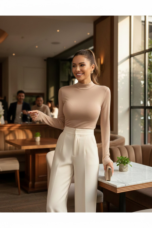 CAMEL yarım boğazlı basic bluz - 3