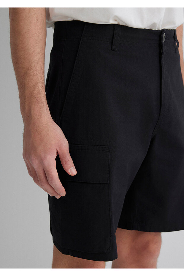 Siyah Kargo Şort 0410262-900 - 6