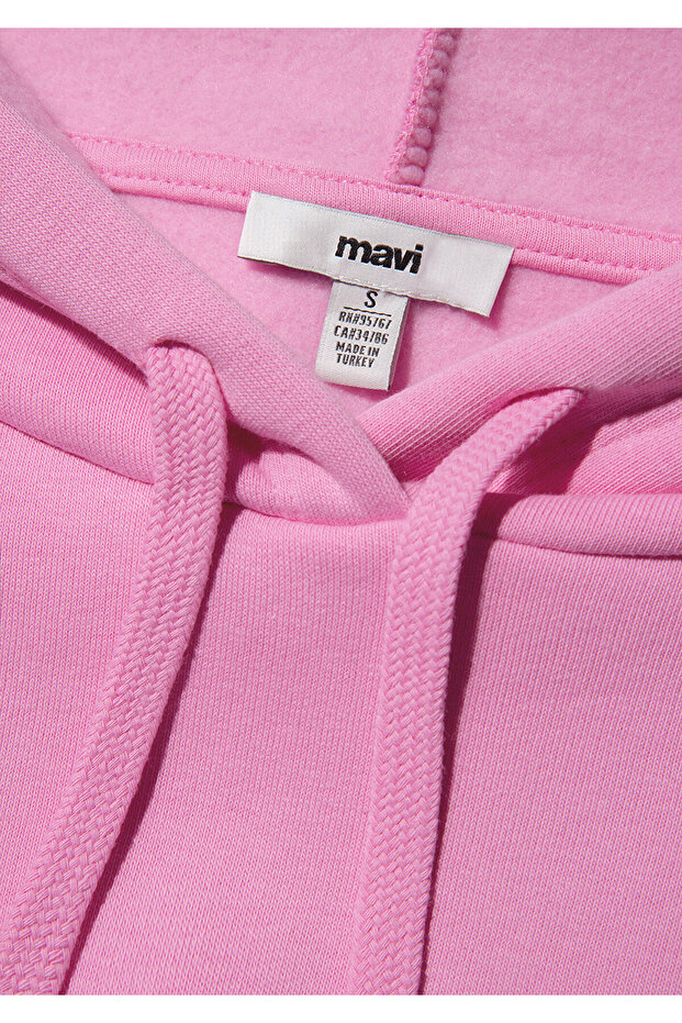 Logo Baskılı Kapüşonlu Pembe Sweatshirt 1600361-71038 - 7
