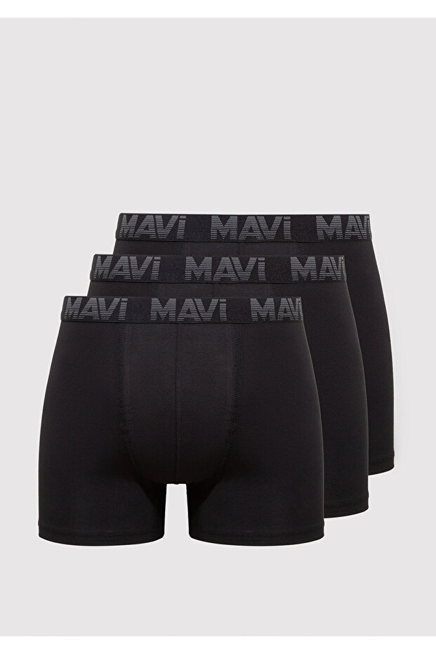 3lü Siyah Basic Boxer 0911504-900 - 1