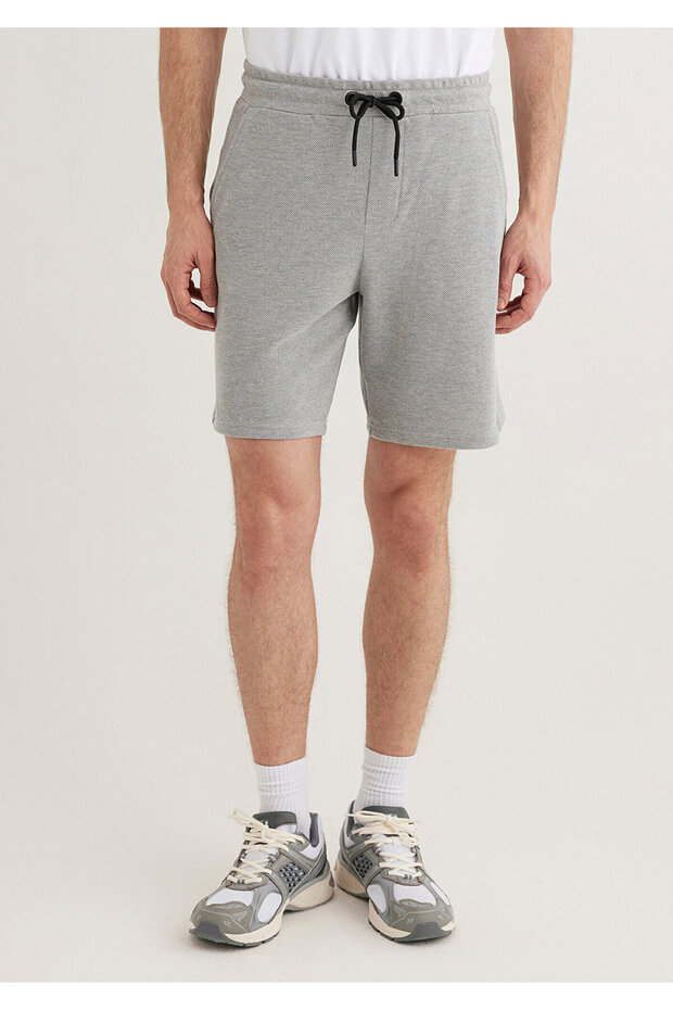 Gray Knitted Shorts 066694-33396 - 4