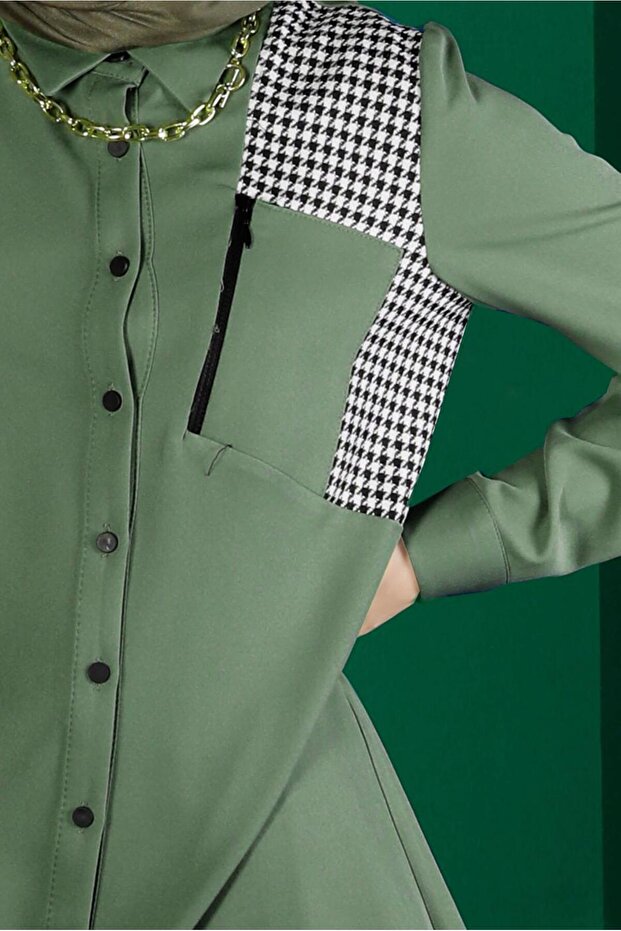 تونيك بأزرار وتفاصيل نقشة الدبابة 43288 - 4