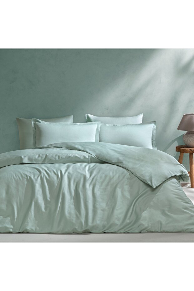 Mix&Match Cotton Single Satin Duvet Cover Green