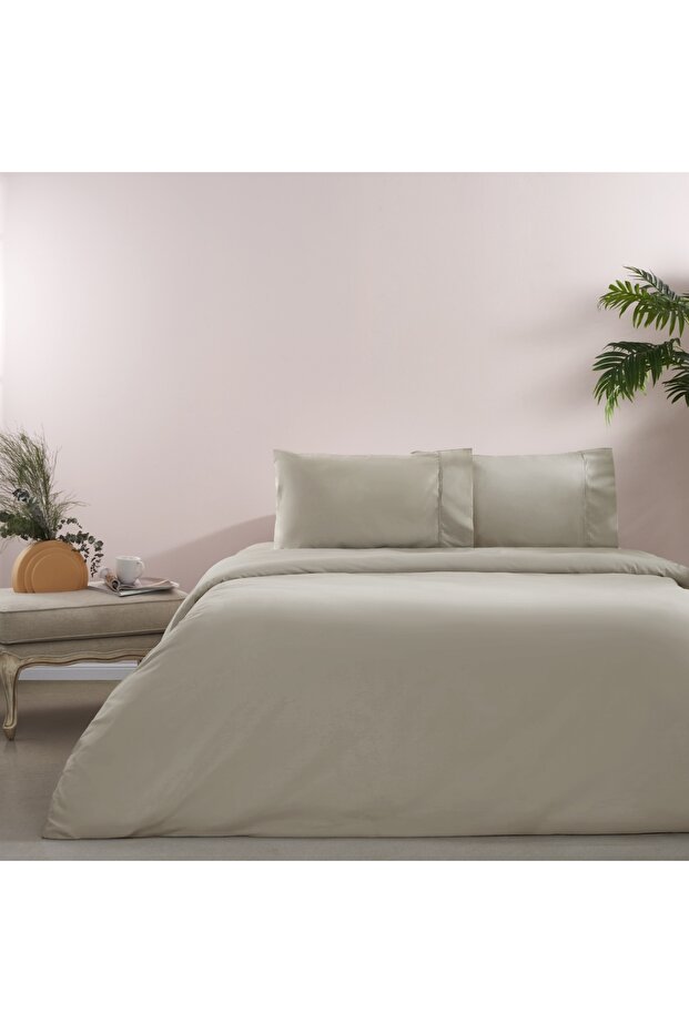 Ranforce Basic Queen Size Nevresim Takımı Vizon - 2