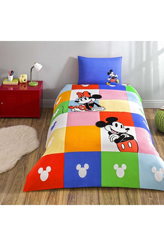 Licensed Disney Minnie & Mickey Single Cotton Duvet Cover Set