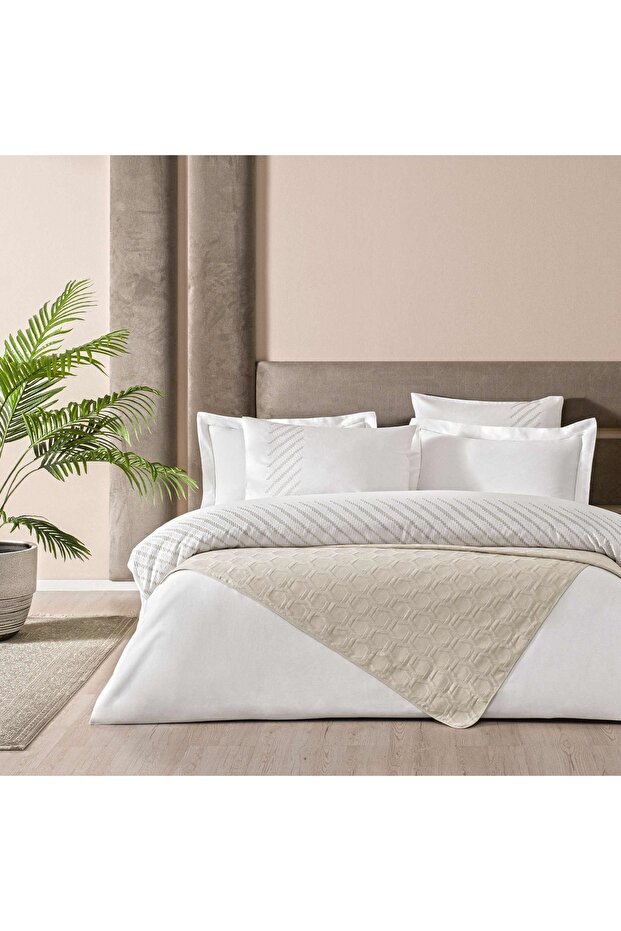 Taç Julietta Bedspread Double Duvet Cover Set Beige