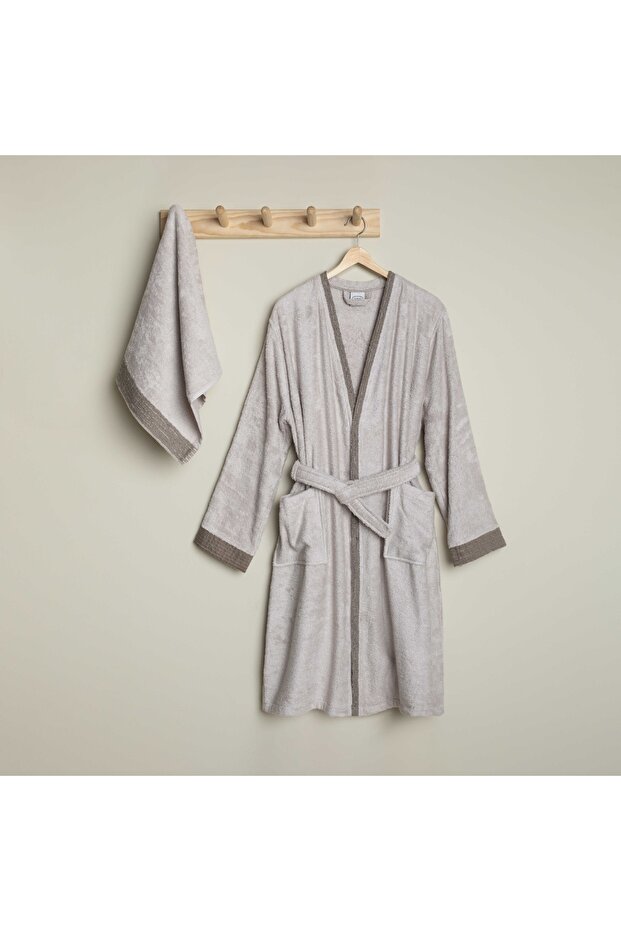 Tesso Bambu M/L Bornoz Seti Stone - 1