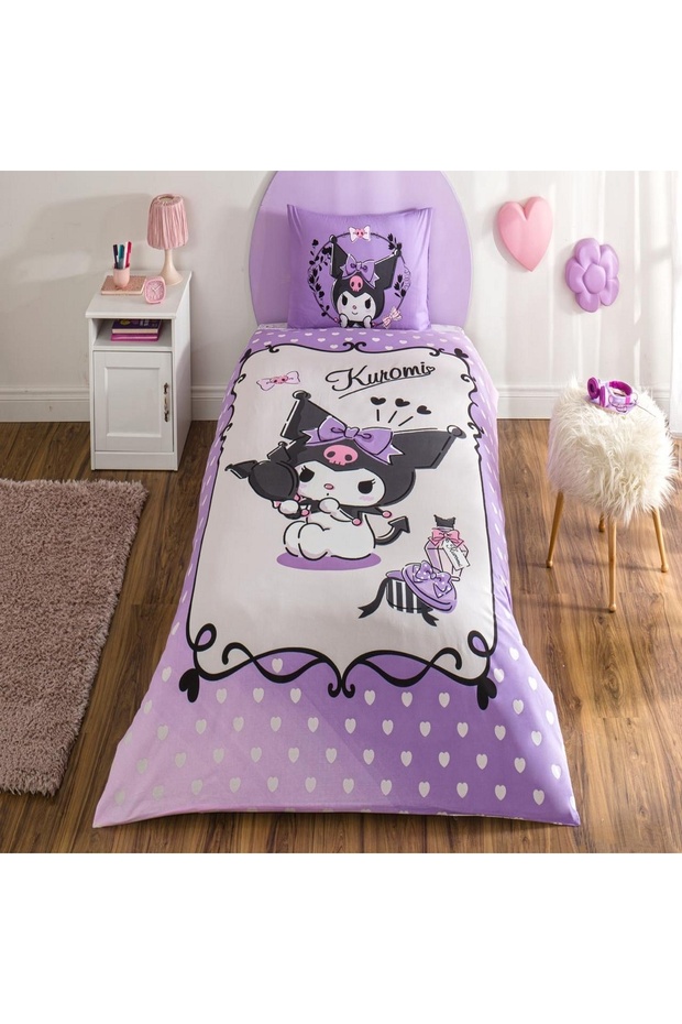 Taç Licensed Kuromi Single Cotton Duvet Cover Set