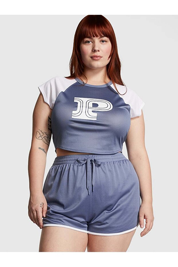 Mesh Tech Raglan Crop Tişört - 1