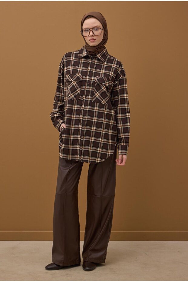 Soft Kraş Eşarp Kahve - 3