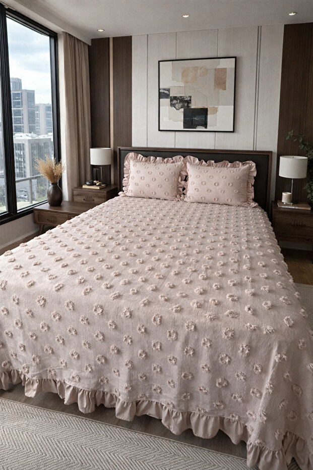 غطاء سرير مكشكش مزدوج - 4