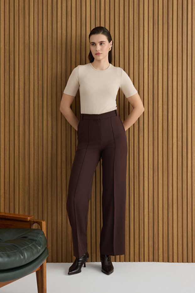 بنطلون بني منسوج - 1