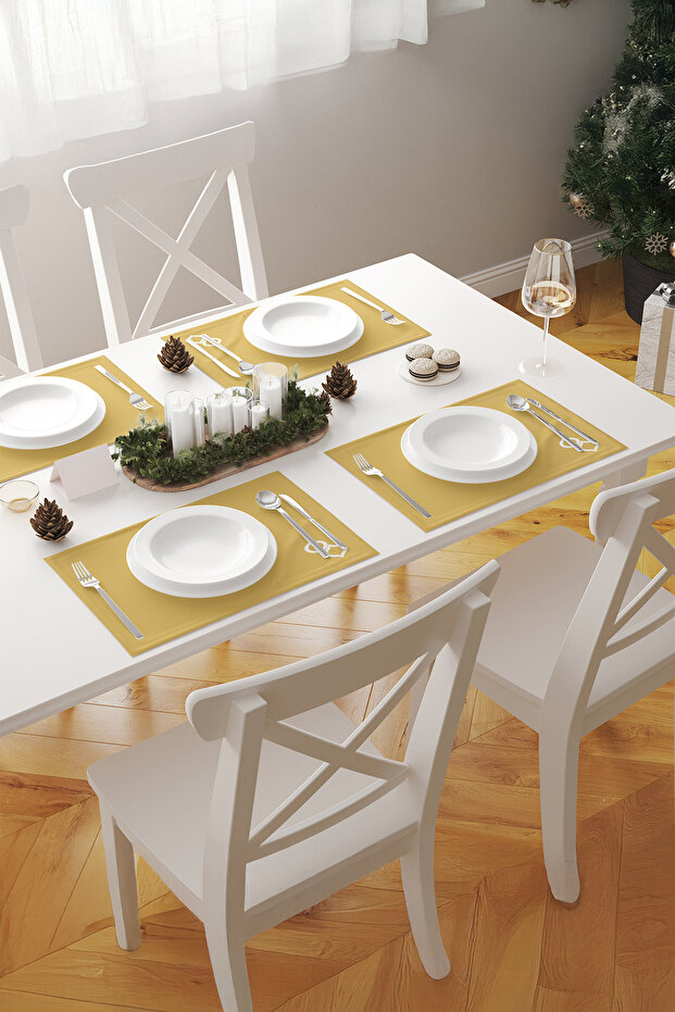 Optica Modern Geometric Patterned 2-Piece American Service Set Yellow-White