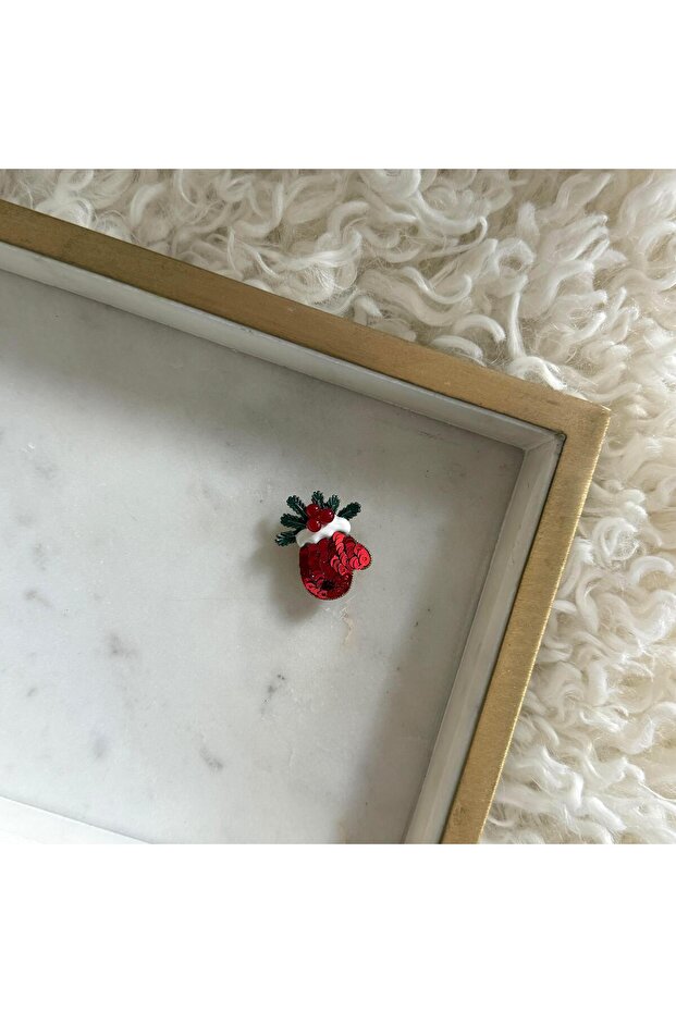 Pullu Eldiven Yılbaşı Broş - 1